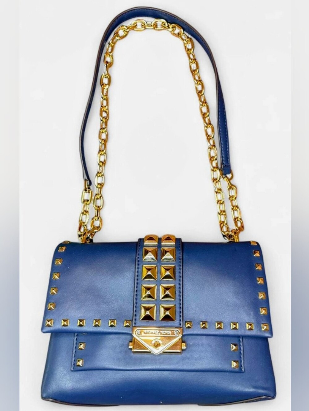 Michael Kors 💙 Cece Medium Studded Leather Convertible Shoulder Bag in Blue